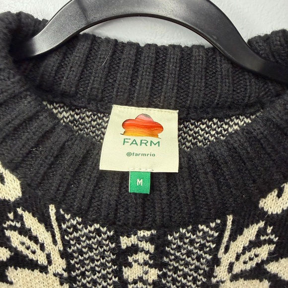 Farm Rio Size M  Black White Pineapple Garden Mini Sweater Dress. -  mordernwear.com